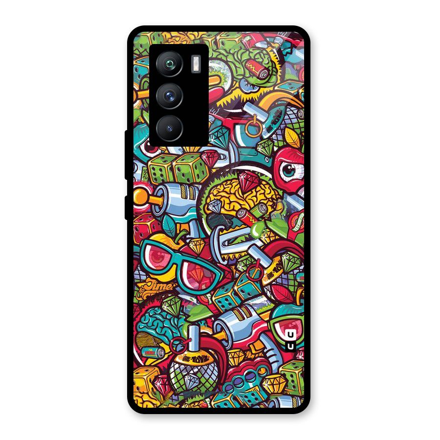 Retro Diamond Design Glass Back Case for Vivo iQOO 9 SE