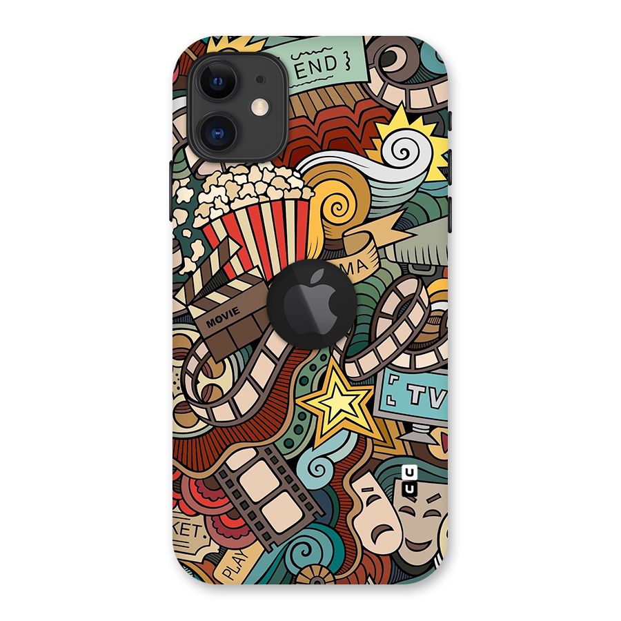 Retro Doodle Art Back Case for iPhone 11 Logo Cut