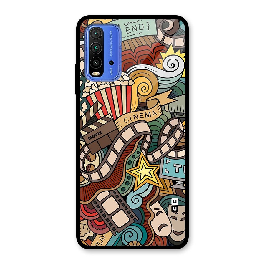 Retro Doodle Art Glass Back Case for Redmi 9 Power