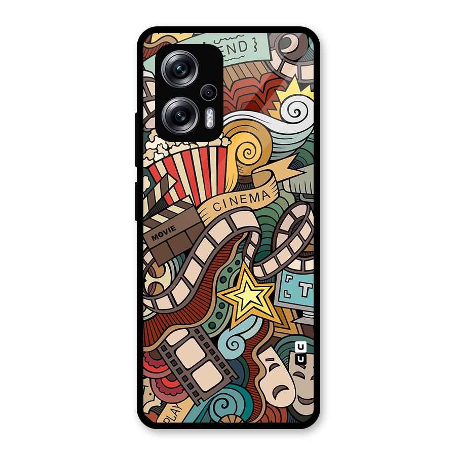 Retro Doodle Art Glass Back Case for Redmi K50i