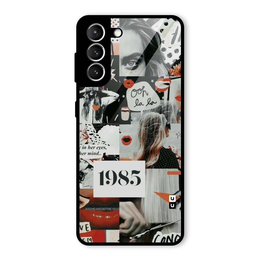 Retro Pattern Glass Back Case for Galaxy S21 5G