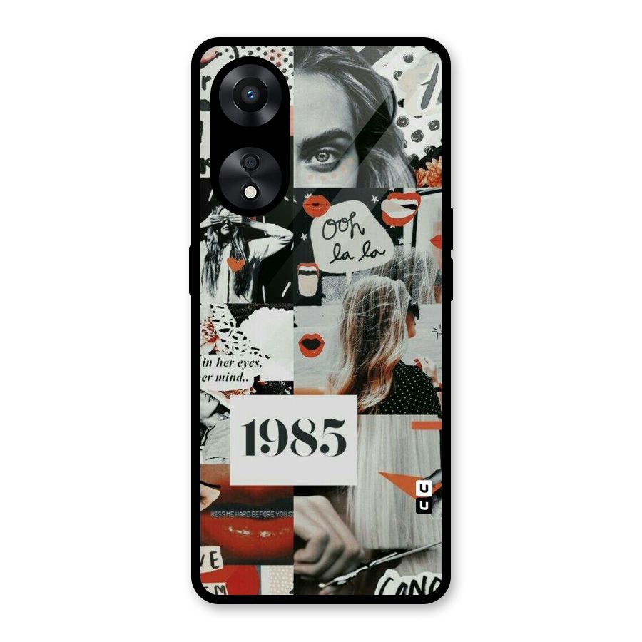 Retro Pattern Glass Back Case for Oppo A78