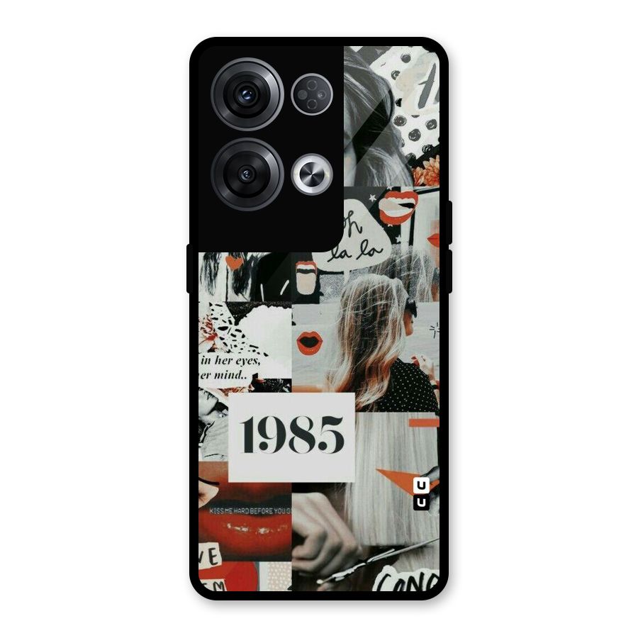 Retro Pattern Glass Back Case for Oppo Reno8 Pro 5G