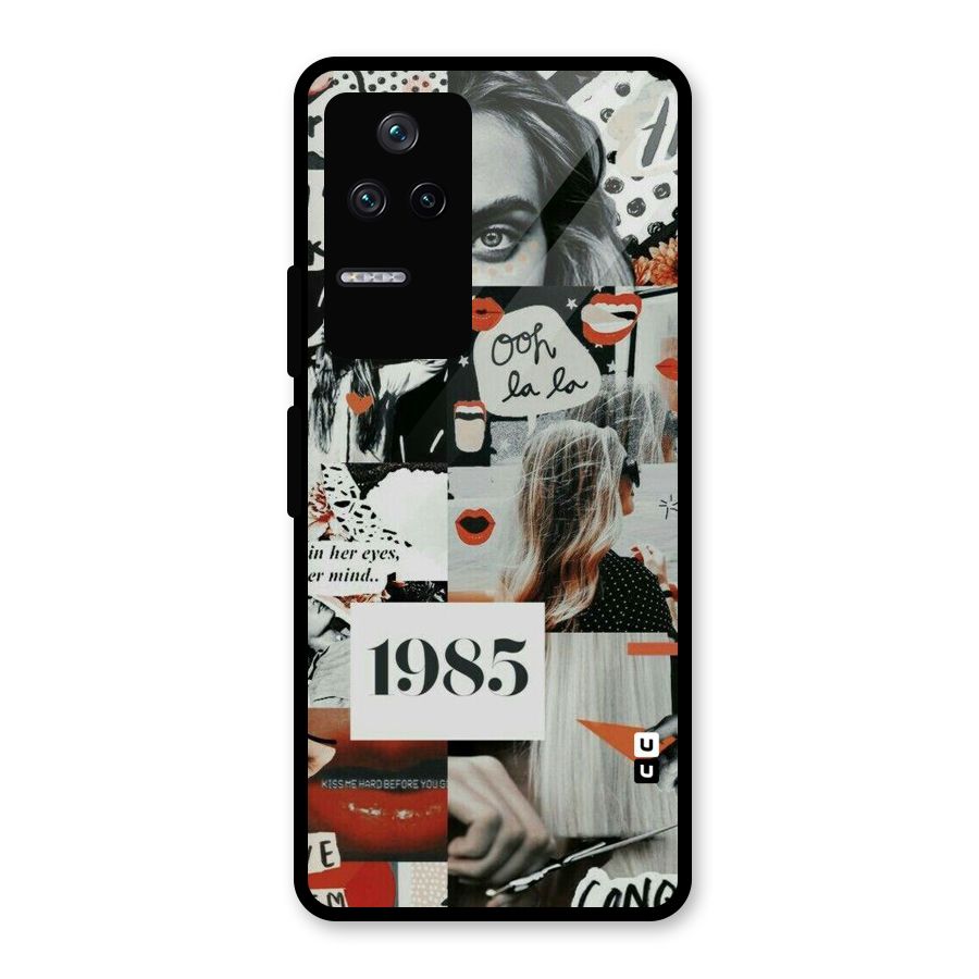 Retro Pattern Glass Back Case for Poco F4 5G