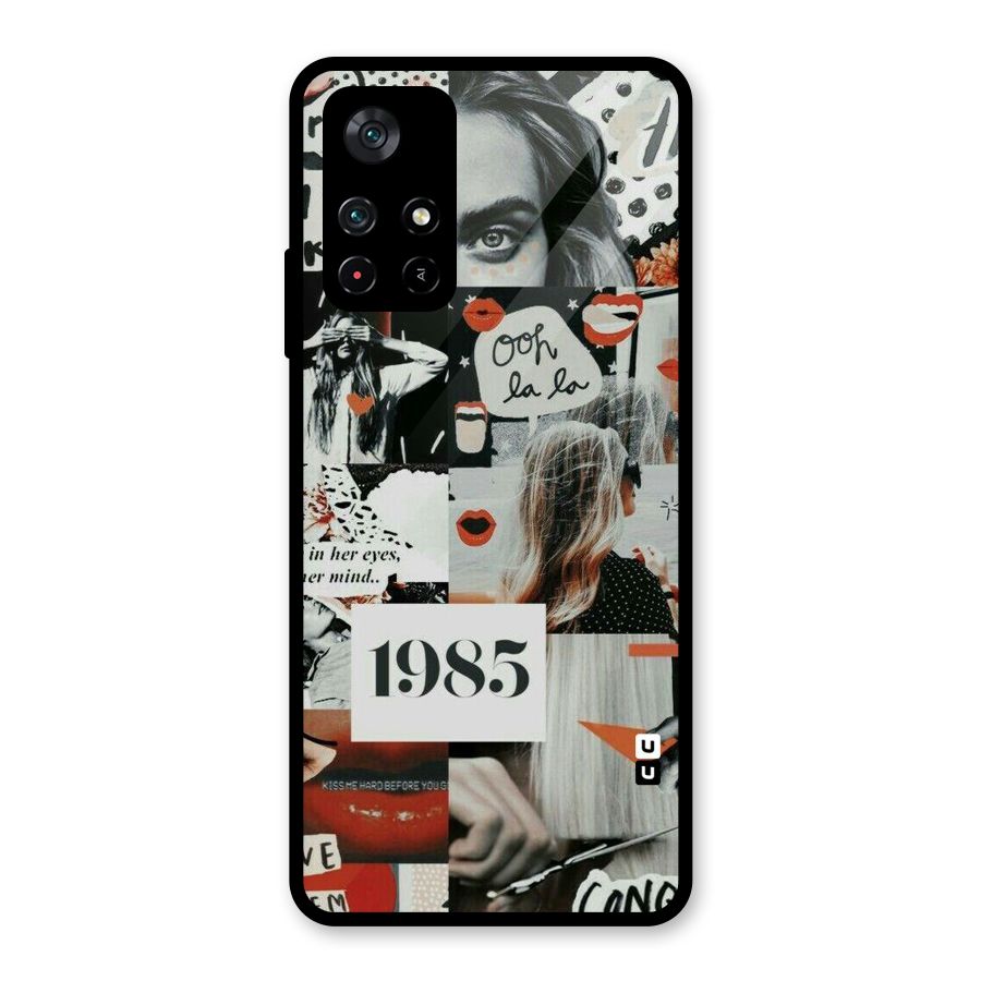 Retro Pattern Glass Back Case for Poco M4 Pro 5G