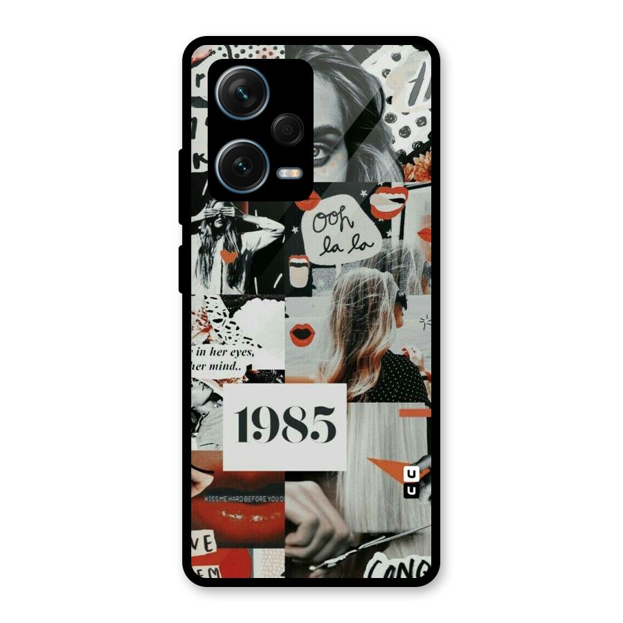 Retro Pattern Glass Back Case for Redmi Note 12 Pro Plus 5G