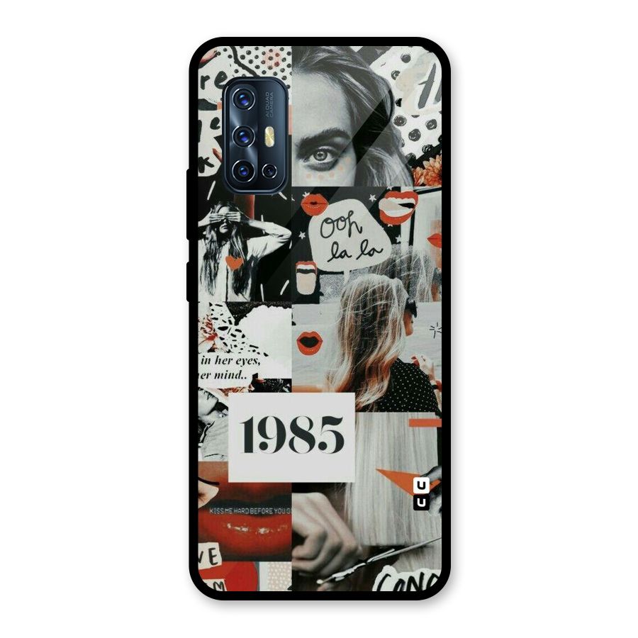 Retro Pattern Glass Back Case for Vivo V17