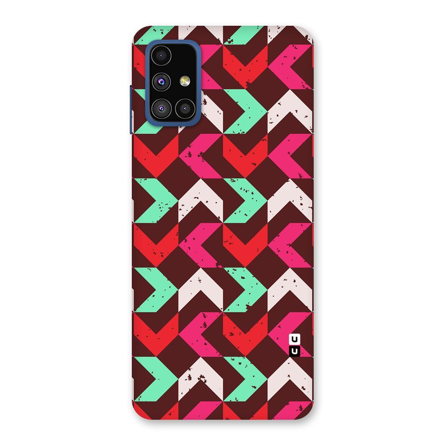 Retro Red Pink Pattern Back Case for Galaxy M51