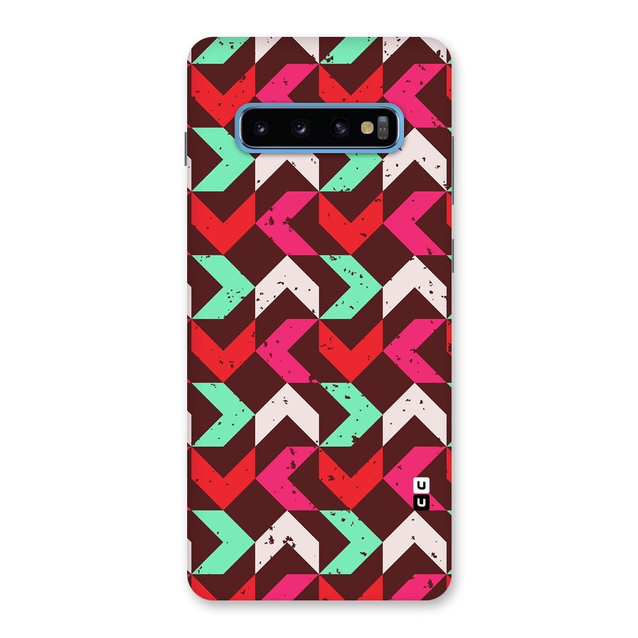Retro Red Pink Pattern Back Case for Galaxy S10 Plus