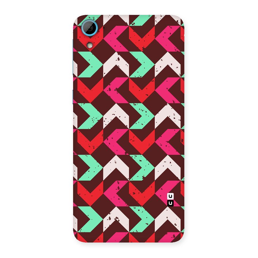 Retro Red Pink Pattern Back Case for HTC Desire 826