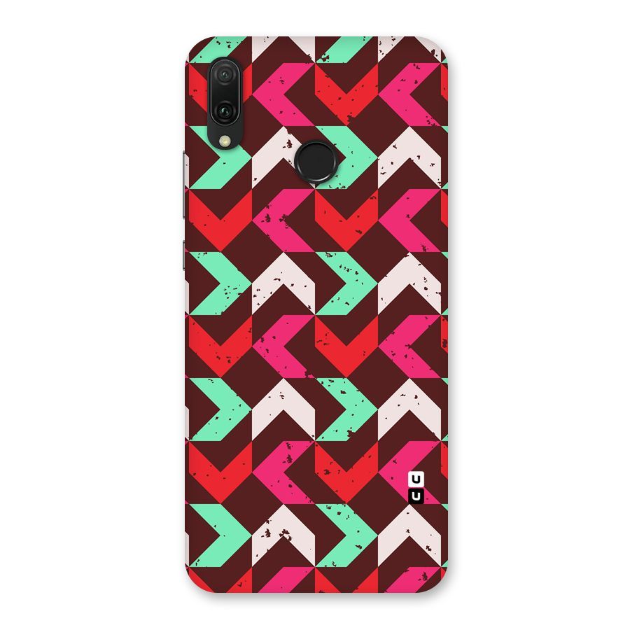 Retro Red Pink Pattern Back Case for Huawei Y9 (2019)