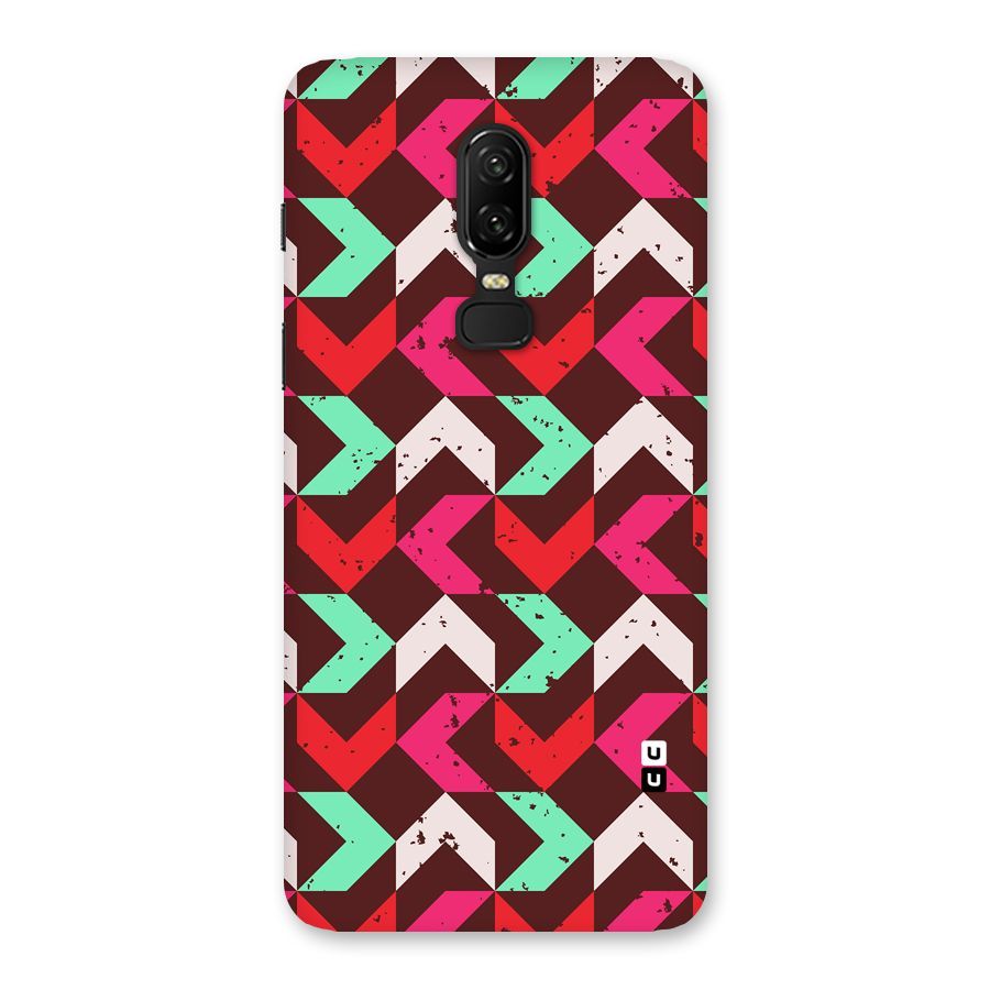 Retro Red Pink Pattern Back Case for OnePlus 6