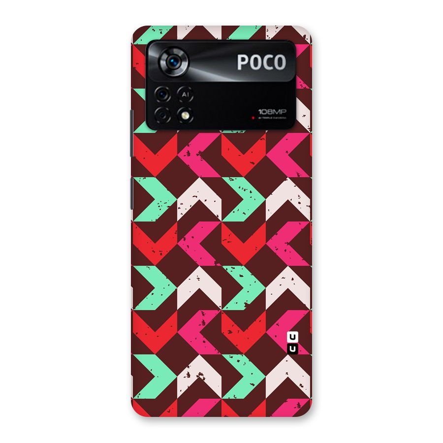 Retro Red Pink Pattern Back Case for Poco X4 Pro 5G
