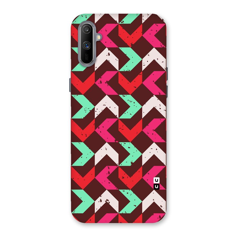 Retro Red Pink Pattern Back Case for Realme C3