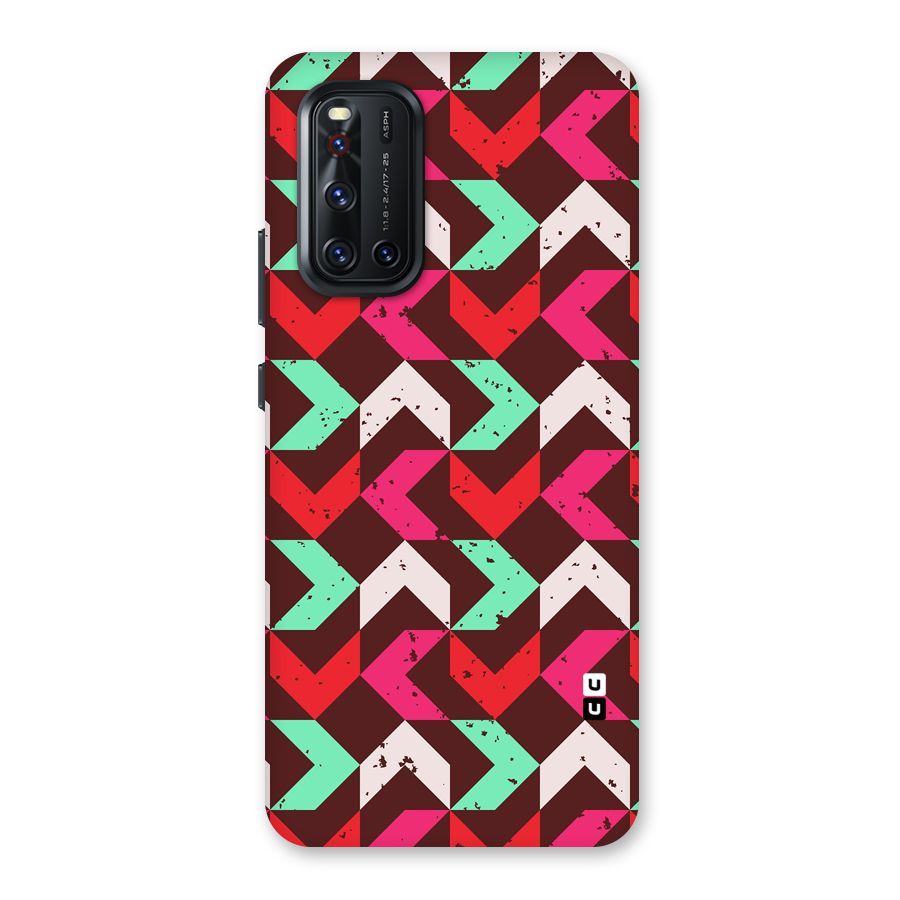 Retro Red Pink Pattern Back Case for Vivo V19