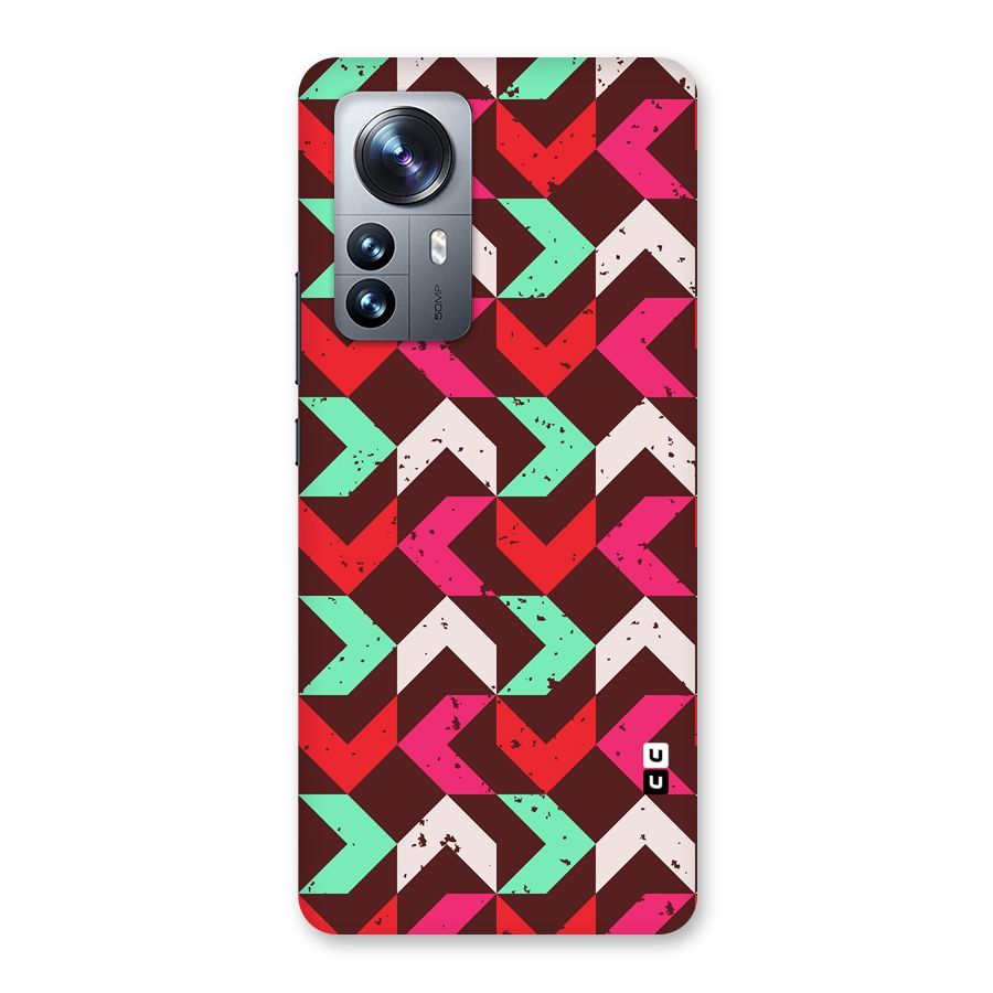 Retro Red Pink Pattern Back Case for Xiaomi 12 Pro