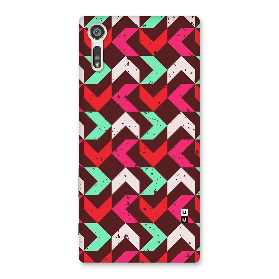 Retro Red Pink Pattern Back Case for Xperia XZ