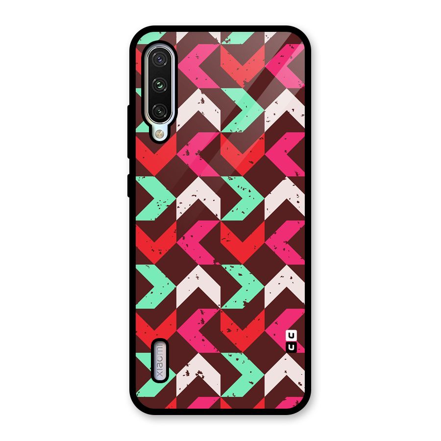 Retro Red Pink Pattern Glass Back Case for Mi A3