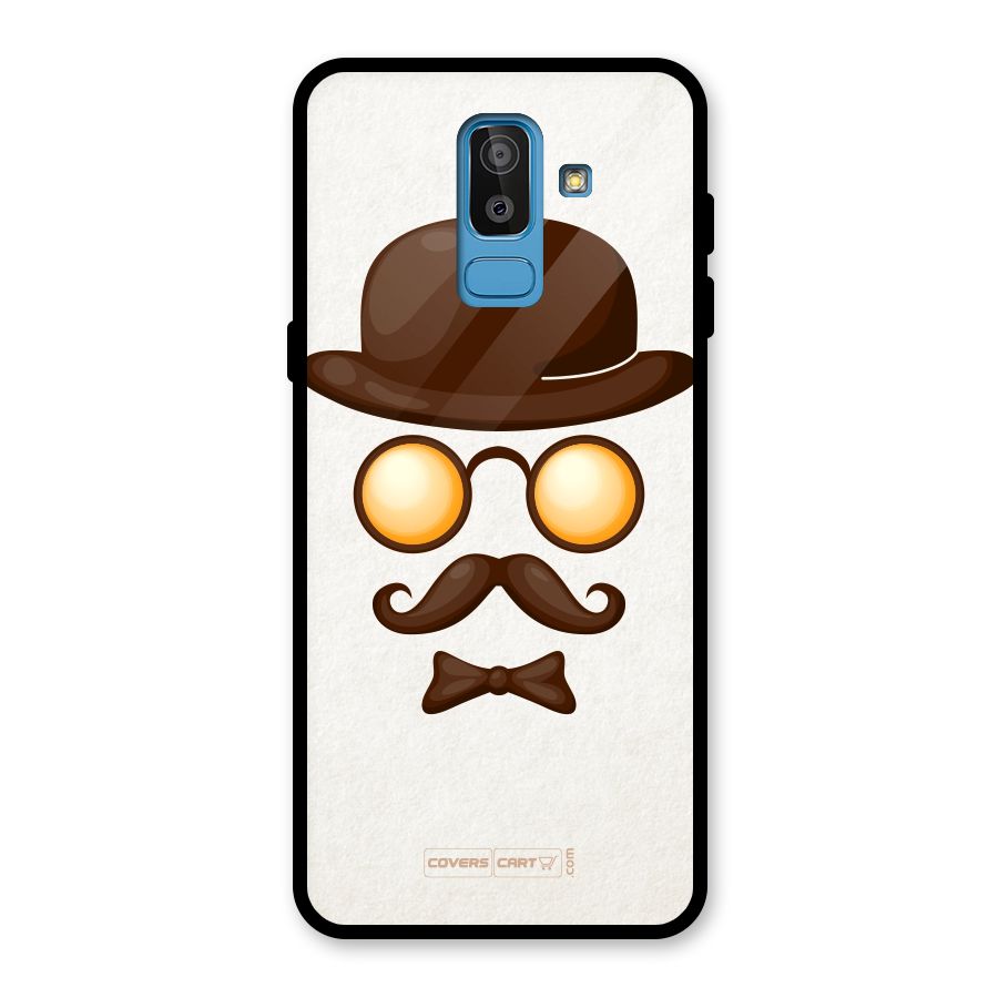 Retro Style Glass Back Case for Galaxy J8