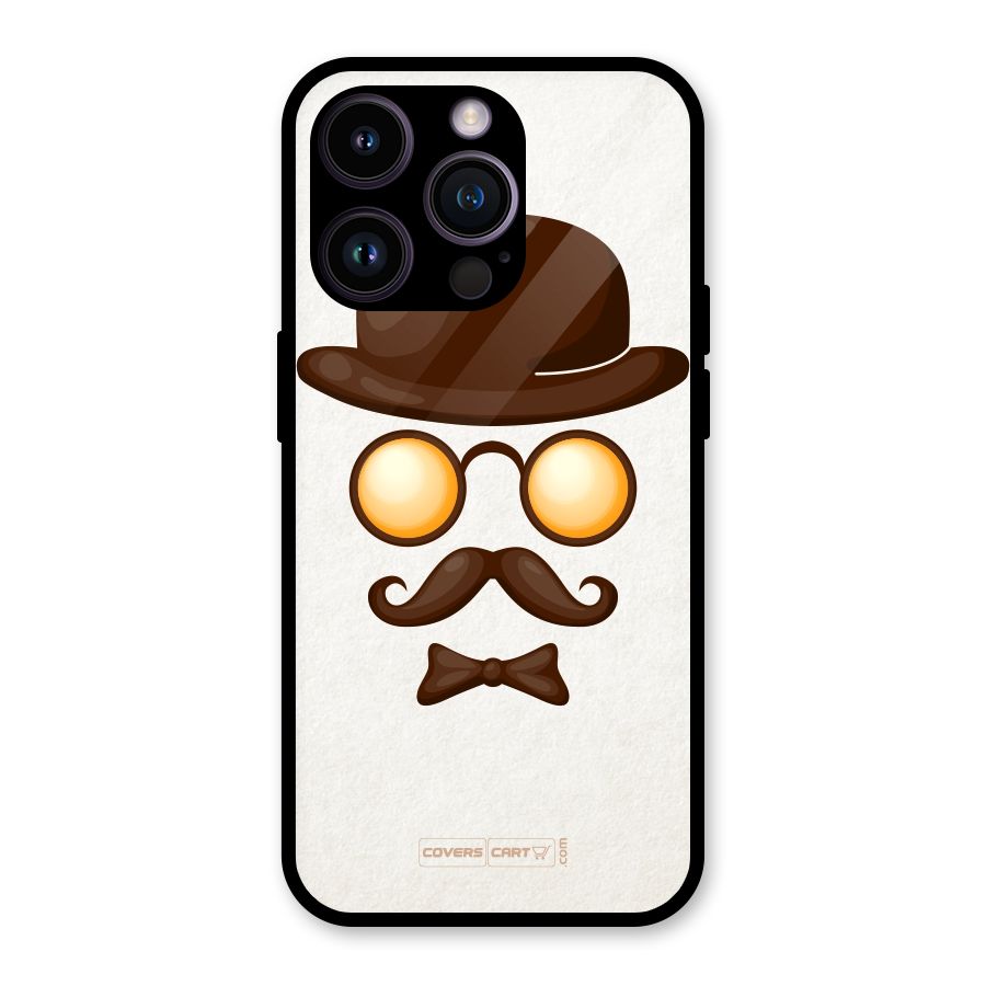 Retro Style Glass Back Case for iPhone 14 Pro