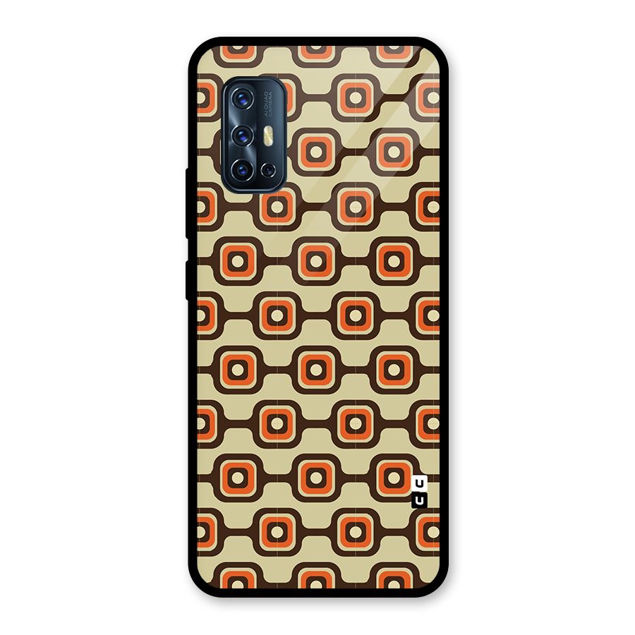 Retro Vintage Pattern Glass Back Case for Vivo V17