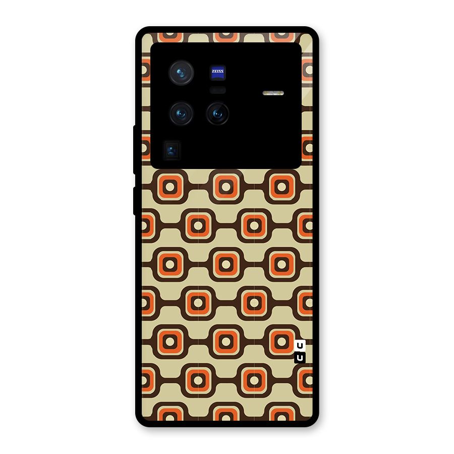 Retro Vintage Pattern Glass Back Case for Vivo X80 Pro