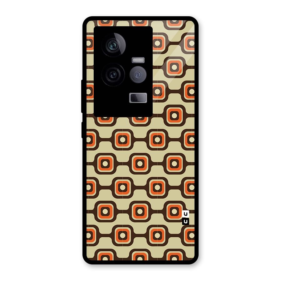Retro Vintage Pattern Glass Back Case for Vivo iQOO 11 5G