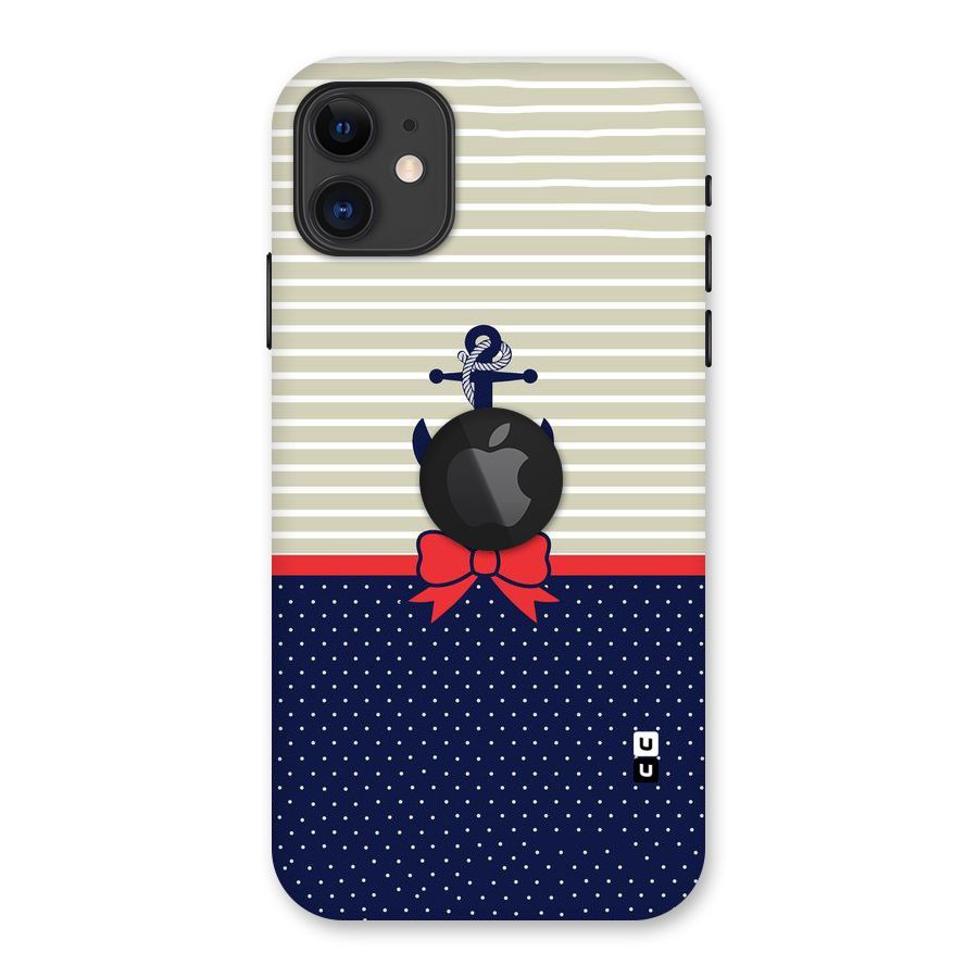 Ribbon Anchor Back Case for iPhone 11 Logo Cut