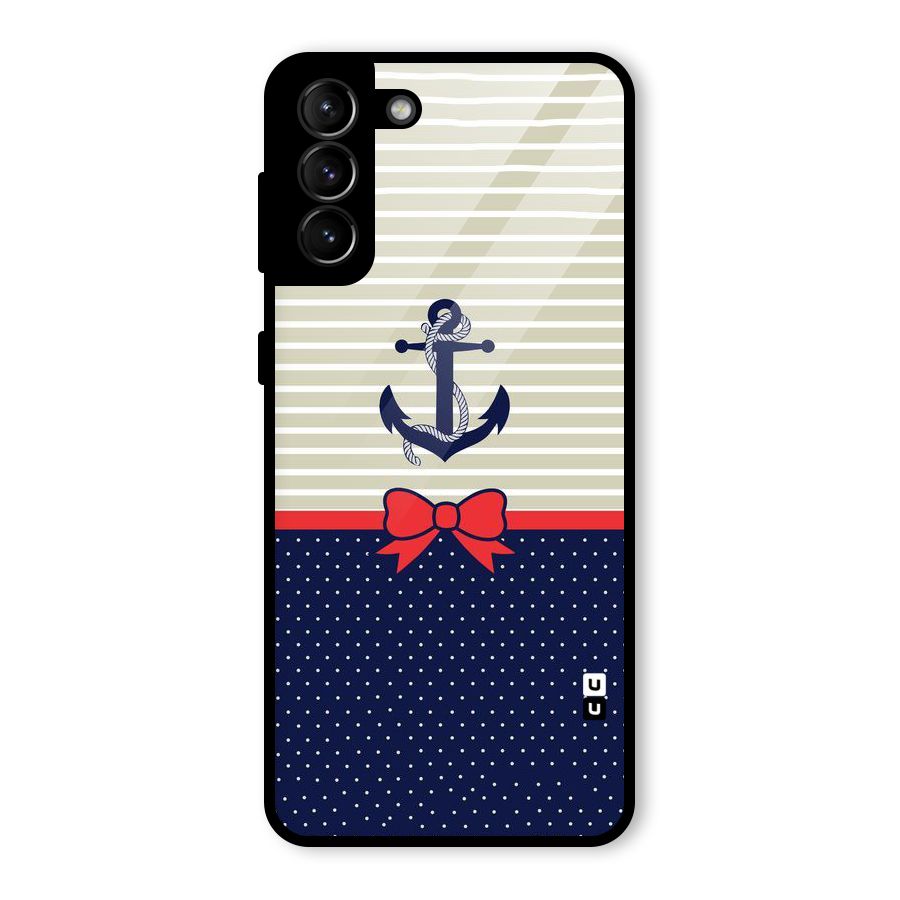 Ribbon Anchor Glass Back Case for Galaxy S21 Plus