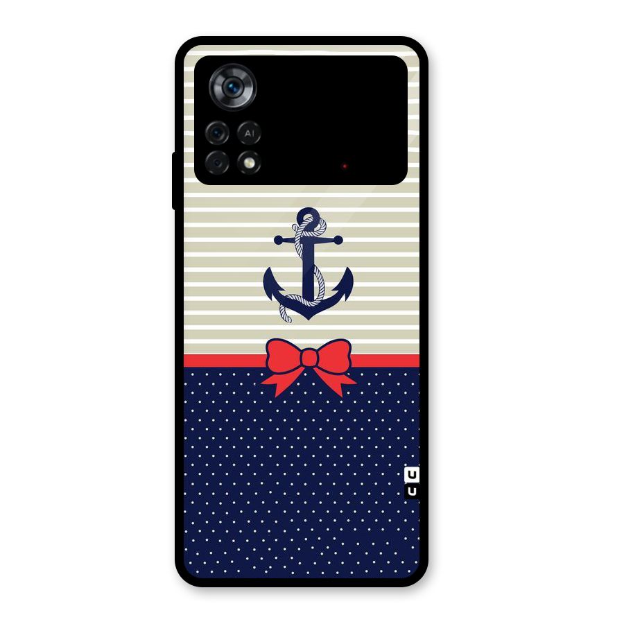 Ribbon Anchor Glass Back Case for Poco X4 Pro 5G