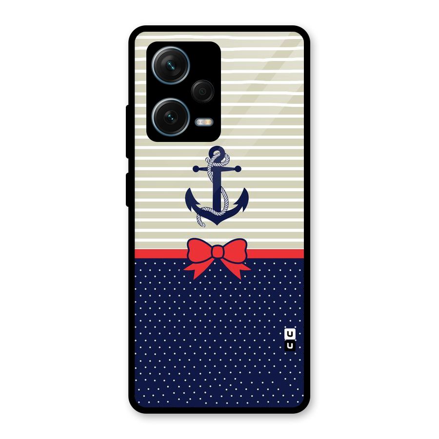 Ribbon Anchor Glass Back Case for Redmi Note 12 Pro Plus 5G