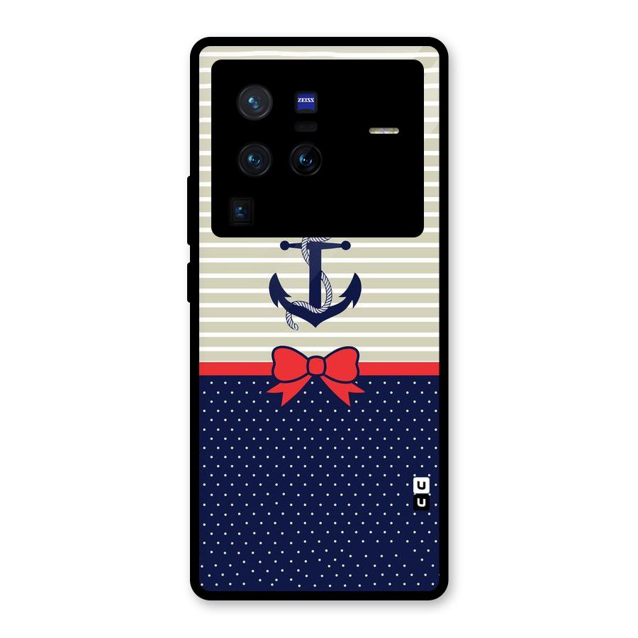 Ribbon Anchor Glass Back Case for Vivo X80 Pro