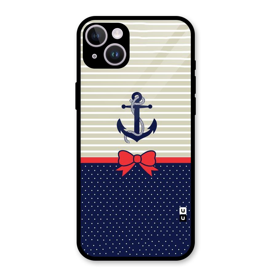 Ribbon Anchor Glass Back Case for iPhone 14 Plus