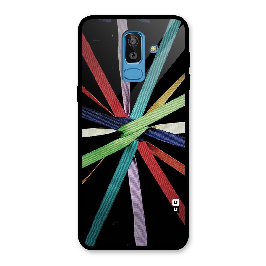 Ribbon Design Glass Back Case for Galaxy J8