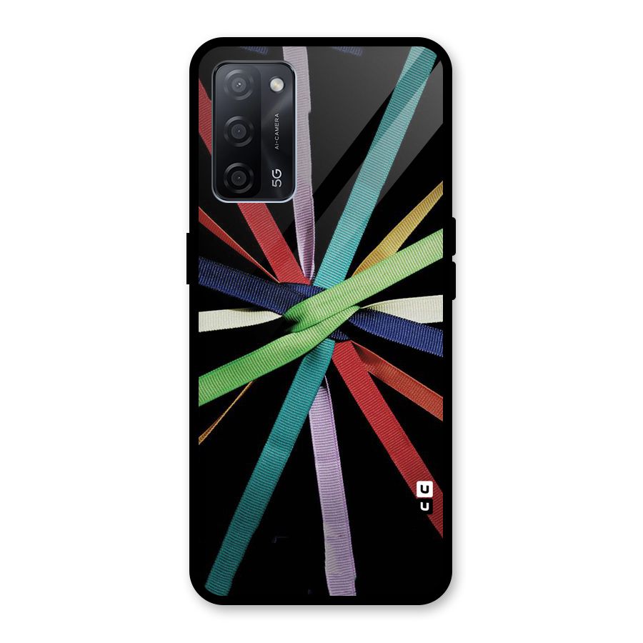 Ribbon Design Glass Back Case for Oppo A53s 5G