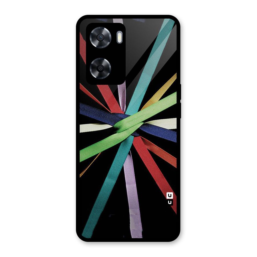 Ribbon Design Glass Back Case for Oppo A57 2022