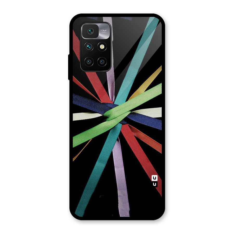 Ribbon Design Glass Back Case for Redmi 10 Prime