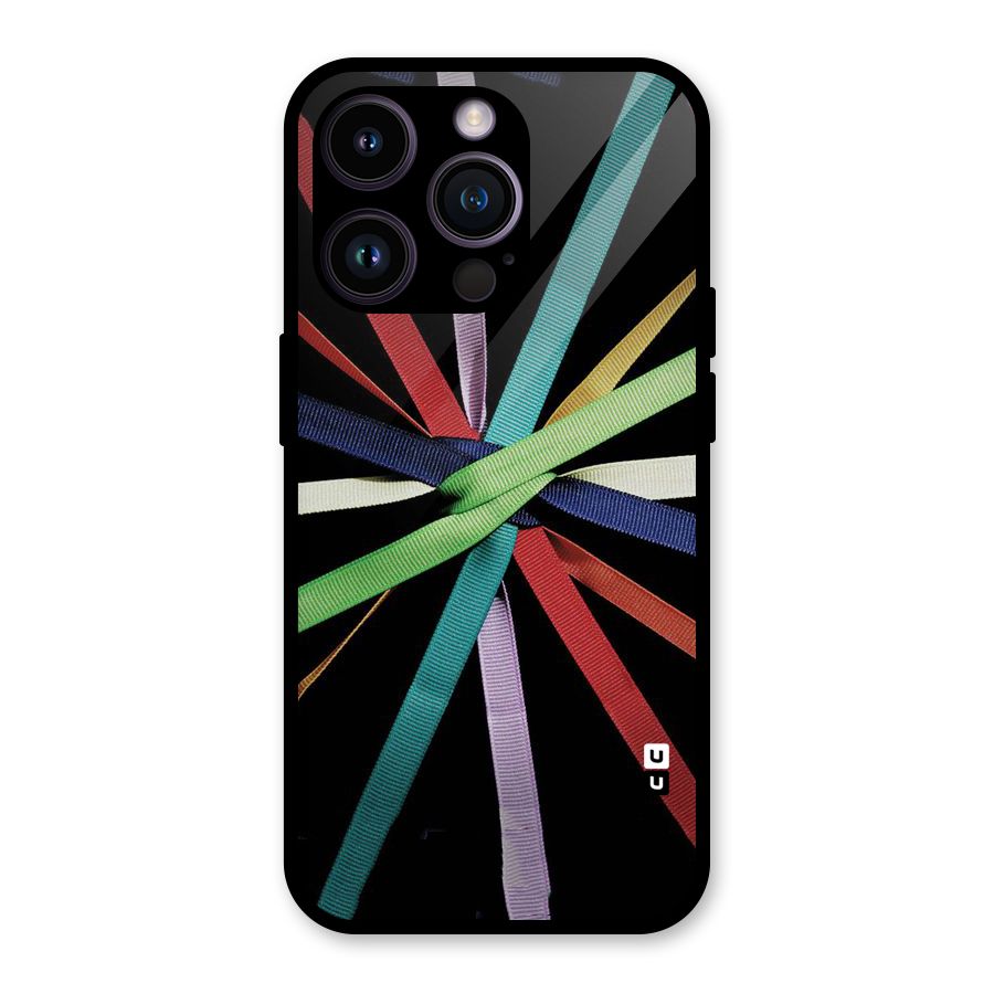 Ribbon Design Glass Back Case for iPhone 14 Pro