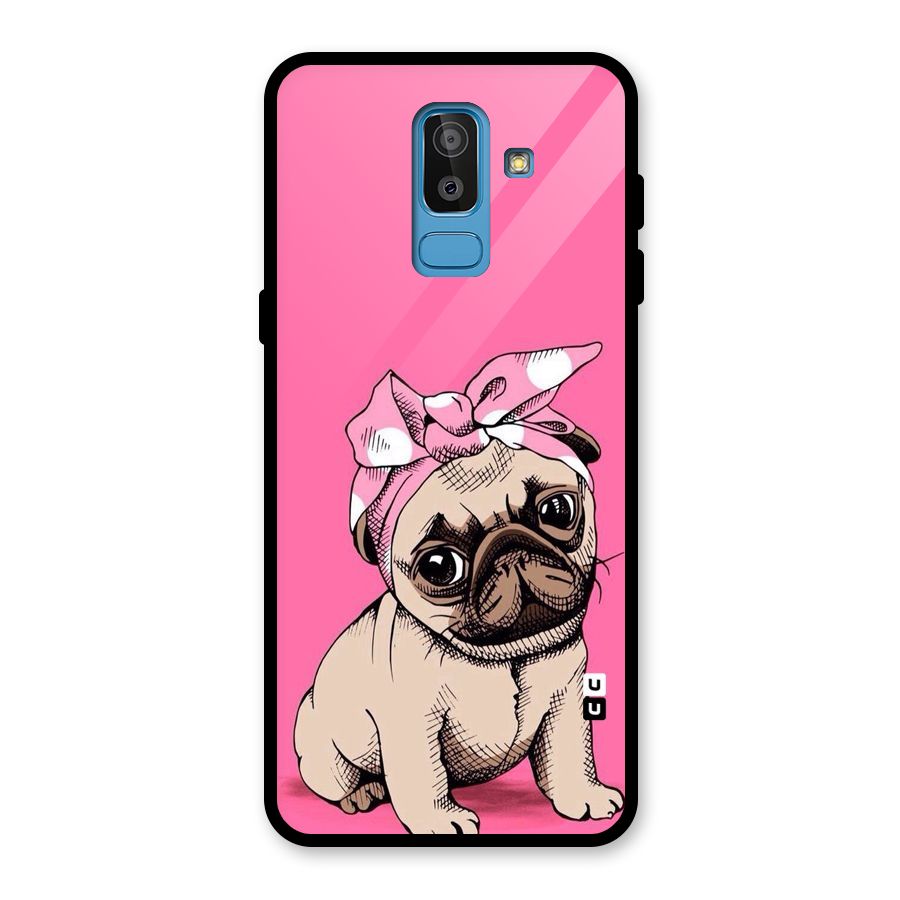 Ribbon Doggo Glass Back Case for Galaxy J8