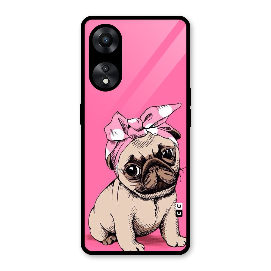 Ribbon Doggo Glass Back Case for Oppo A78