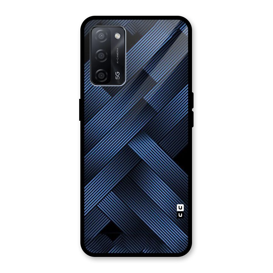 Ribbon Stripes Glass Back Case for Oppo A53s 5G
