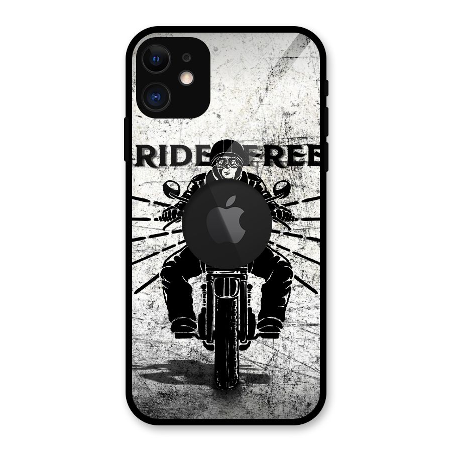 Ride Free Glass Back Case for iPhone 11 Logo Cut
