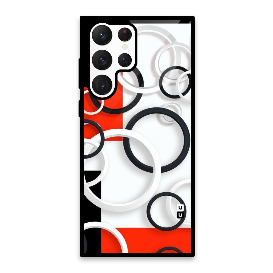 Rings Abstract Glass Back Case for Galaxy S22 Ultra 5G