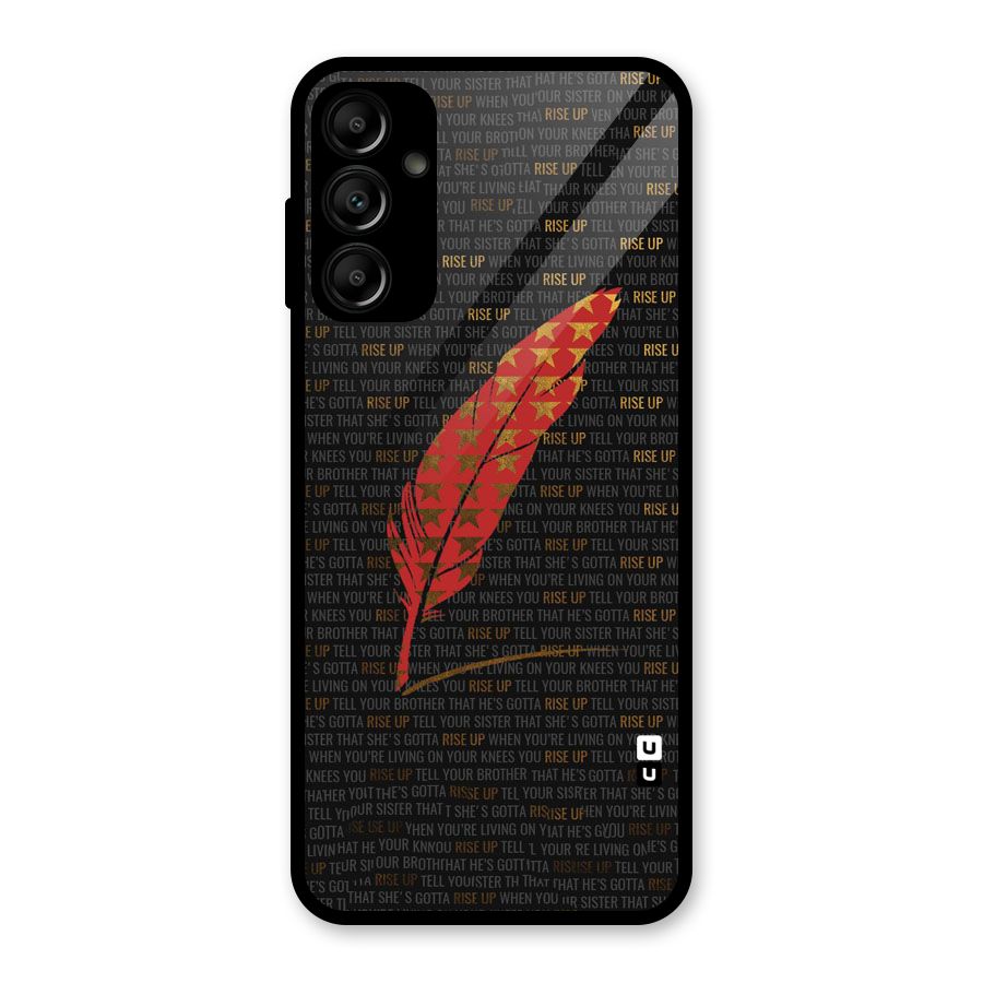 Rise Up Feather Glass Back Case for Galaxy A14 5G