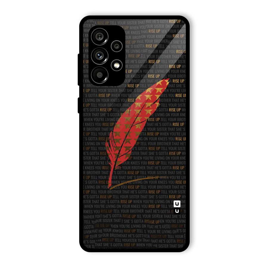 Rise Up Feather Glass Back Case for Galaxy A73 5G