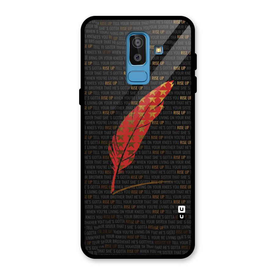 Rise Up Feather Glass Back Case for Galaxy J8