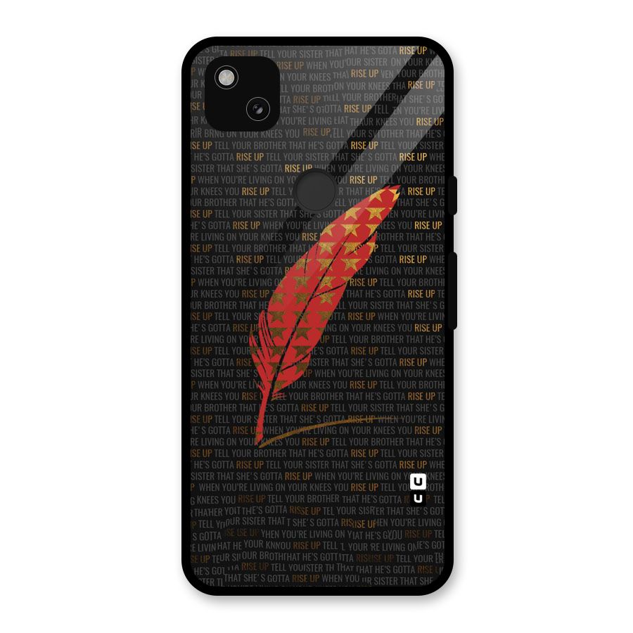 Rise Up Feather Glass Back Case for Google Pixel 4a