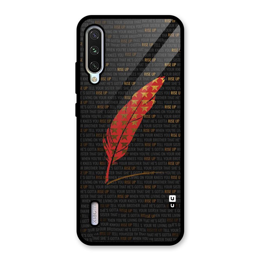 Rise Up Feather Glass Back Case for Mi A3