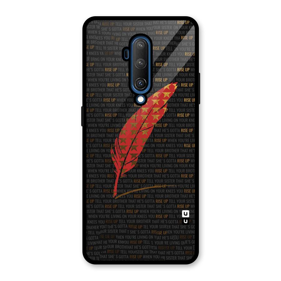 Rise Up Feather Glass Back Case for OnePlus 7T Pro