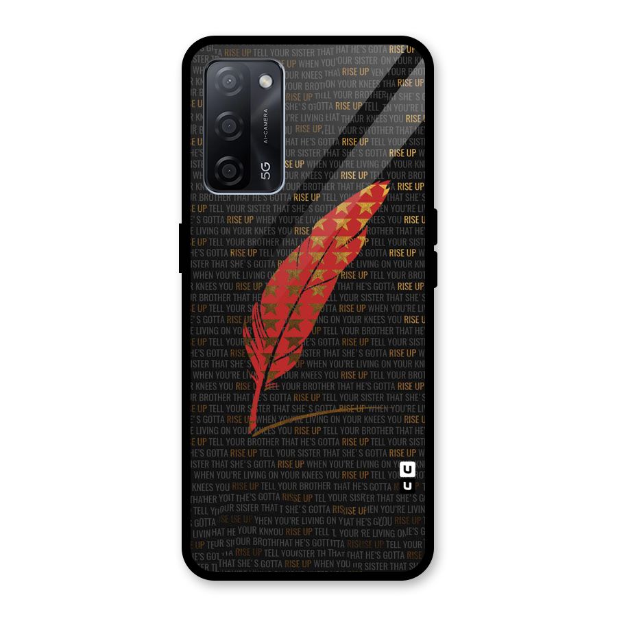 Rise Up Feather Glass Back Case for Oppo A53s 5G